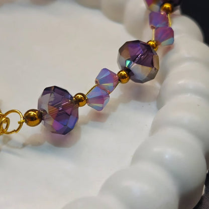 Swarovski Lilac and Purple Glass Beads Bracelet